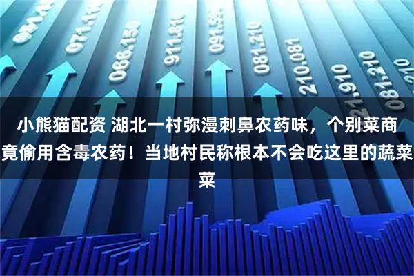 小熊猫配资 湖北一村弥漫刺鼻农药味，个别菜商竟偷用含毒农药！当地村民称根本不会吃这里的蔬菜