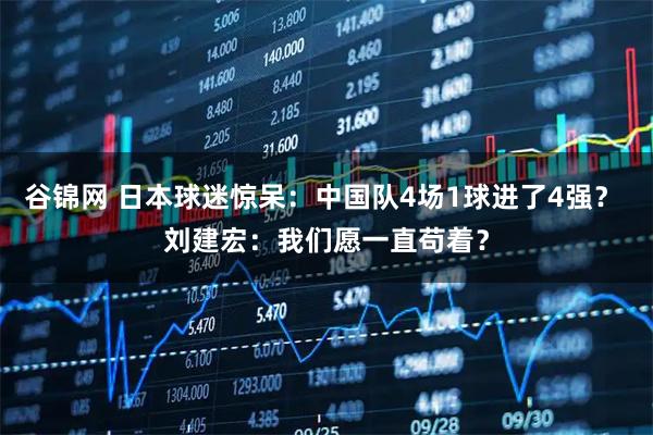 谷锦网 日本球迷惊呆：中国队4场1球进了4强？ 刘建宏：我们愿一直苟着？